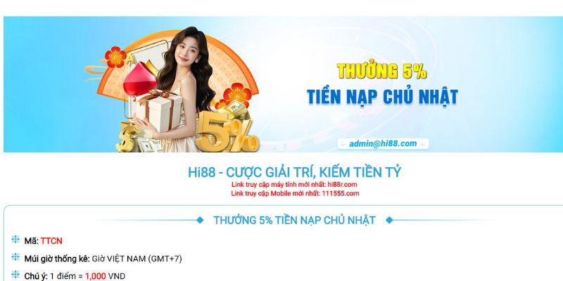 Nạp tiền HI88 nhận thưởng