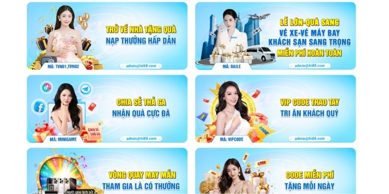 Những chương trình khuyến mãi thưởng đăng ký HI88 đa dạng